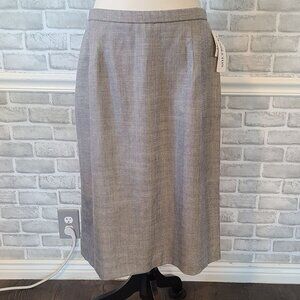 Vintage Pendleton Gray Wool Silk Blend Pencil Skirt NOS USA Acadamia Gilmore 14